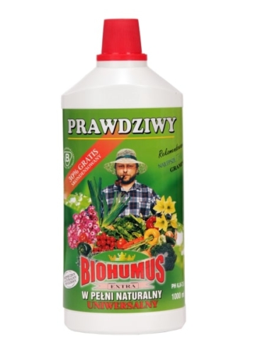 Biohumus Extra Uniwersalnyjest produktem najwyższej jakości z bardzo bogatą mikroflorą bakteryjną oraz próchnicą pokarmową co znakomicie wpływa na wzrost, kondycję i zdrowie roślin. Przeznaczony jest do ogólnego zasilania roślin doniczkowych, rabatowych i działkowych. Podnosi walory smakowe warzyw i owoców, uodparnia rośliny na choroby, niweluje przedawkowanie nawozami mineralnymi. Produkt sprawdzony przez naukowców, działkowiczów i ogrodników.Stosowanie:przy każdorazowym zapotrzebowaniu na wodę, 3-4 nakrętki na 1 litr wody. 