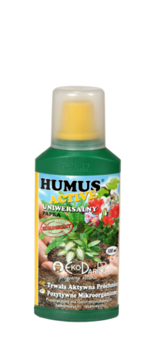 Humus Active Uniwersalny Papka 2,0LHumus Active jest przeznaczony do wszystkich upraw działkowych i przydomowych oraz wszelkich roślin w uprawach wielkotowarowych, polowych, sadowniczych i pod osłonami, jak również w parkach i terenach zieleni. Humus Active zastosowany doglebowo istotnie zwiększa jej pojemność wodną i sorpcyjną. Pielęgnując rośliny wyłącznie Humusem Active zmniejszamy ryzyko chorób cywilizacyjnych.Stosowanie:Dokładnie jak Humus Active Uniwersalny Papka 0,5L