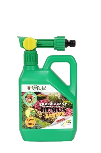 Humus Active Do Roślin Ozdobnychto EKOLOGICZNY POLEPSZACZ GLEBOWY przeznaczony do stosowania pod rośliny ozdobne kwiatowe (rododendron, róża, żonkile, nasturcje i inne) oraz krzewy ozdobne i iglaki. Zawiera 90% substancji organicznych w postaci związków próchniczych,w tym 55% kwasów humusowych, pozytywne mikroorganizmy oraz minerały ilaste i składniki pokarmowe.Stosowanie:Następnie włączyć wodę i odchylając zabezpieczenie przekręcić zawór. Opryskać glebę z roślinami.
